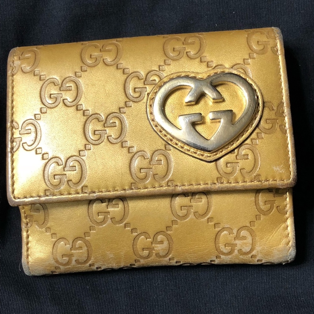 Authentic Gold Gucci Wallet